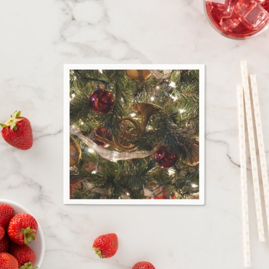 Serviette En Papier Arbre de Noël décoré (En situation)