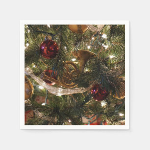 Serviette En Papier Arbre de Noël décoré