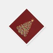Serviette En Papier Arbre de Noël Décoré Fête étoile brillante Top (Coin)