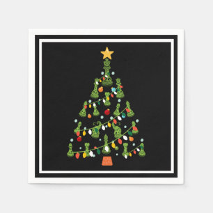 Serviette En Papier Arbre de Noël des échecs - King Queen Knight Rook