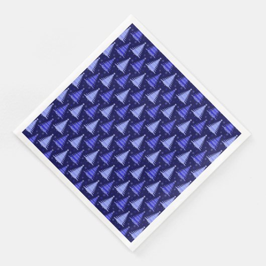Serviette En Papier Arbre de Noël Design Motif bleu (Coin)