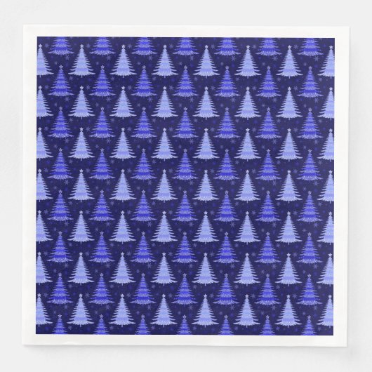 Serviette En Papier Arbre de Noël Design Motif bleu (Devant)