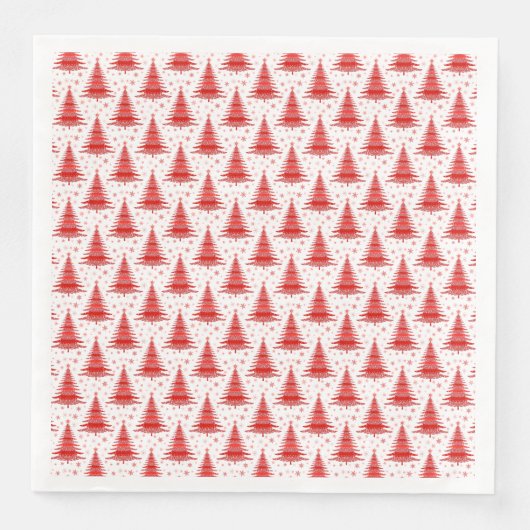 Serviette En Papier Arbre de Noël Design Motif rouge (Devant)