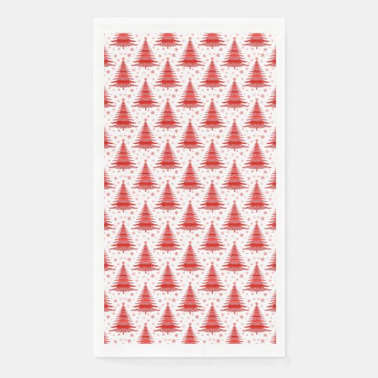Serviette En Papier Arbre de Noël Design Motif rouge (Devant)
