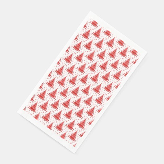 Serviette En Papier Arbre de Noël Design Motif rouge (Coin)