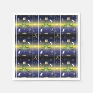 Serviette En Papier Arbre de Noël du coureur - Filles en course