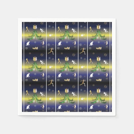 Serviette En Papier Arbre de Noël du coureur - Filles en course (Devant)