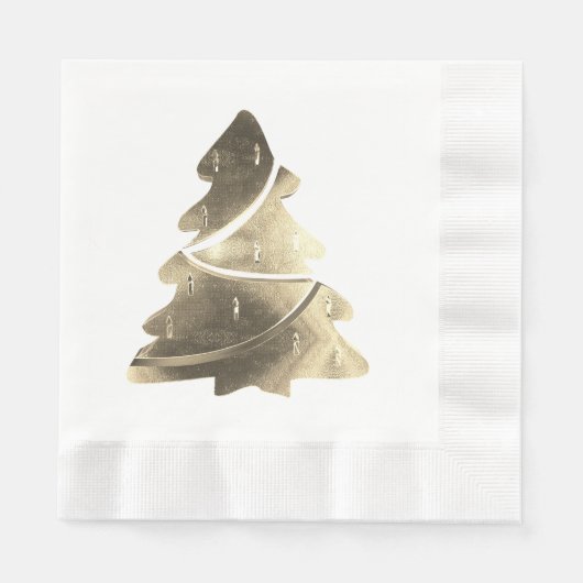 Serviette En Papier Arbre de Noël élégant Faux Argent (Devant)