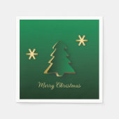 Serviette En Papier Arbre de Noël élégant or vert (Devant)