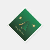 Serviette En Papier Arbre de Noël élégant or vert (Coin)