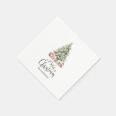 Serviette En Papier Arbre de Noël Elegant Personnalisé (Coin)