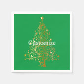 Serviette En Papier Arbre de Noël en or Fantaisie Thunder_Cove (Devant)