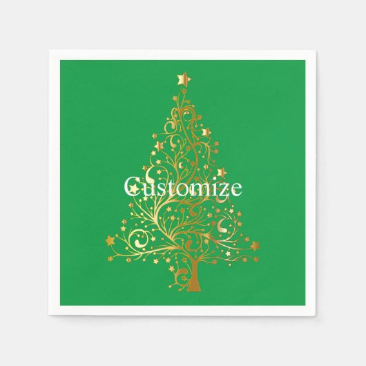 Serviette En Papier Arbre de Noël en or Fantaisie Thunder_Cove (Devant)