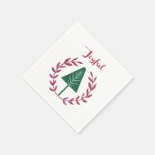 Serviette En Papier Arbre de Noël et couronne (Coin)