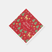 Serviette En Papier Arbre de Noël et rennes aquarelles - (Coin)