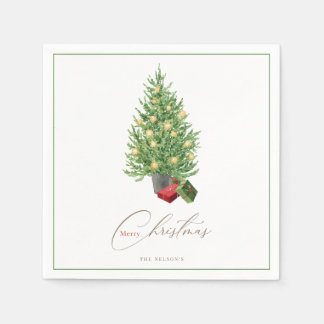 Serviette En Papier Arbre de Noël & Garland Fête Napkins