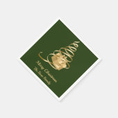 Serviette En Papier Arbre de Noël Gold Ribbon présent (Coin)