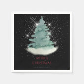 Serviette En Papier Arbre de Noël Green White Star (Devant)