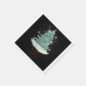 Serviette En Papier Arbre de Noël Green White Star (Coin)