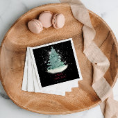 Serviette En Papier Arbre de Noël Green White Star