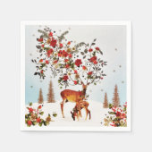 Serviette En Papier Arbre de Noël Inséparable hiver Aquarelle (Devant)