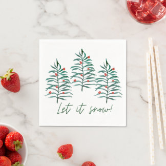Serviette En Papier Arbre de Noël - Laisse neiger