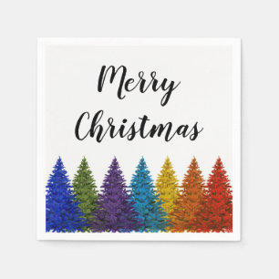Serviette En Papier Arbre de Noël lesbien de drapeau d'arc-en-ciel de