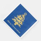 Serviette En Papier Arbre de Noël moderne Chrismukkah Papier Napkin (Coin)