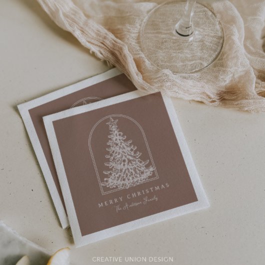 Serviette En Papier Arbre de Noël moderne Croquis Arche Boho Holiday