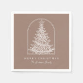 Serviette En Papier Arbre de Noël moderne Croquis Arche Boho Holiday (Devant)