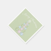 Serviette En Papier Arbre De Noël Moderne Dans Trois Couleurs Pastel (Coin)