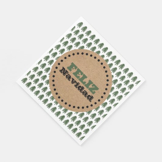 Serviette En Papier Arbre de Noël moderne FELIZ NAVIDAD (Coin)
