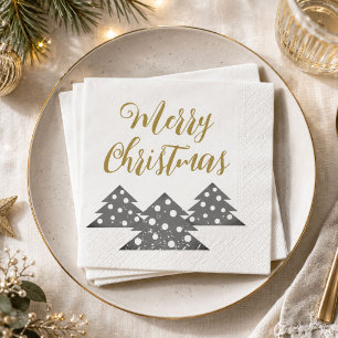Serviette En Papier Arbre de Noël Moderne Minimaliste Famille Fête