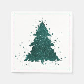 Serviette En Papier Arbre de Noël Moody | Deep Midnight Turquoise Spla (Devant)