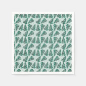 Serviette En Papier Arbre de Noël Motif Snowflakes vert (Devant)