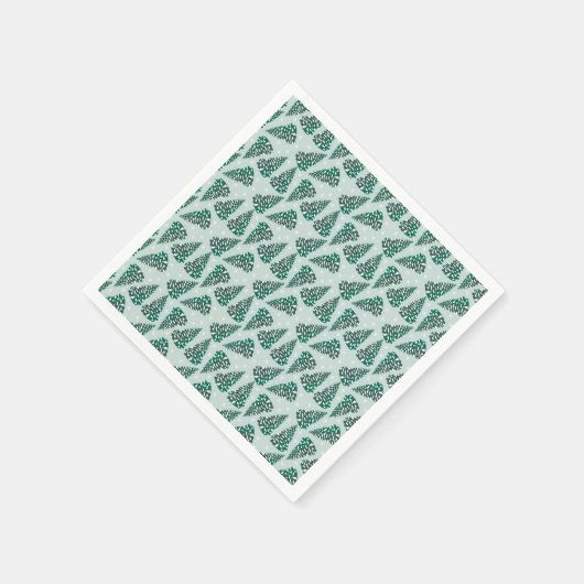 Serviette En Papier Arbre de Noël Motif Snowflakes vert (Coin)