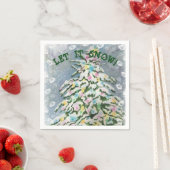 Serviette En Papier Arbre de Noël neigeux (En situation)