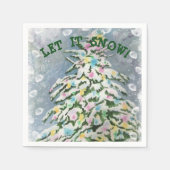 Serviette En Papier Arbre de Noël neigeux (Devant)