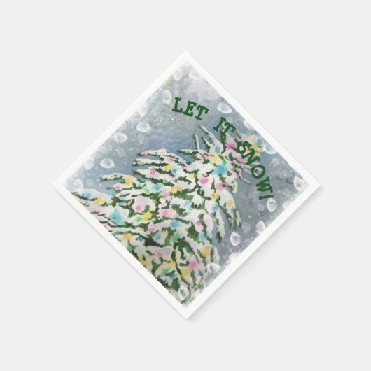 Serviette En Papier Arbre de Noël neigeux (Coin)