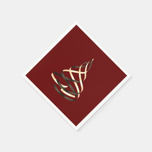 Serviette En Papier Arbre de Noël noir et or (Coin)