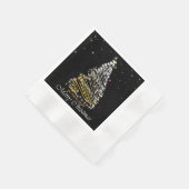 Serviette En Papier Arbre de Noël noir et or (Coin)