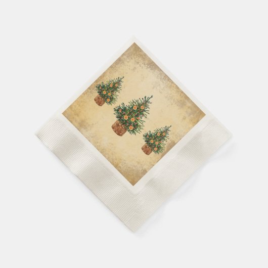 Serviette En Papier Arbre de Noël Pays traditionnel Simple (Coin)