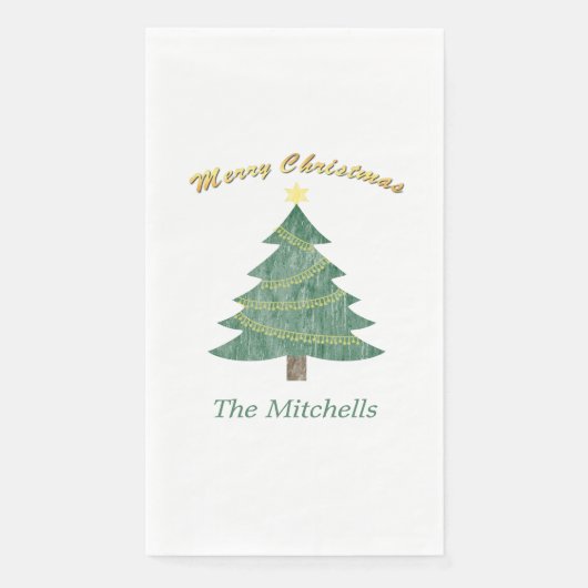 Serviette En Papier Arbre de Noël personnalisé (Devant)
