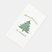 Serviette En Papier Arbre de Noël personnalisé (Coin)