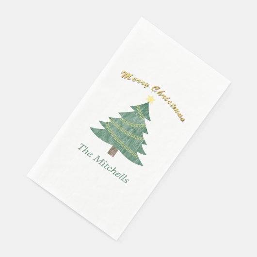 Serviette En Papier Arbre de Noël personnalisé (Coin)