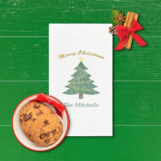 Serviette En Papier Arbre de Noël personnalisé