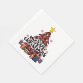 Serviette En Papier Arbre de Noël Plaid Buffalo Rouge (Coin)