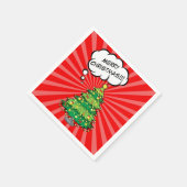 Serviette En Papier Arbre de Noël Pop Art personnalisé (Coin)