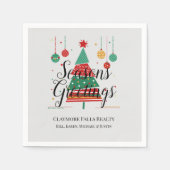 Serviette En Papier Arbre de Noël rétroactif personnalisable (Devant)