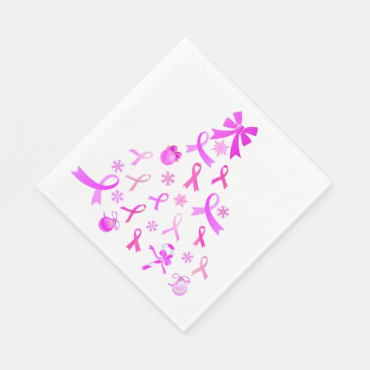 Serviette En Papier Arbre de Noël rose (Coin)